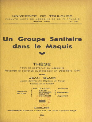 cover image of Un groupe sanitaire dans le Maquis
